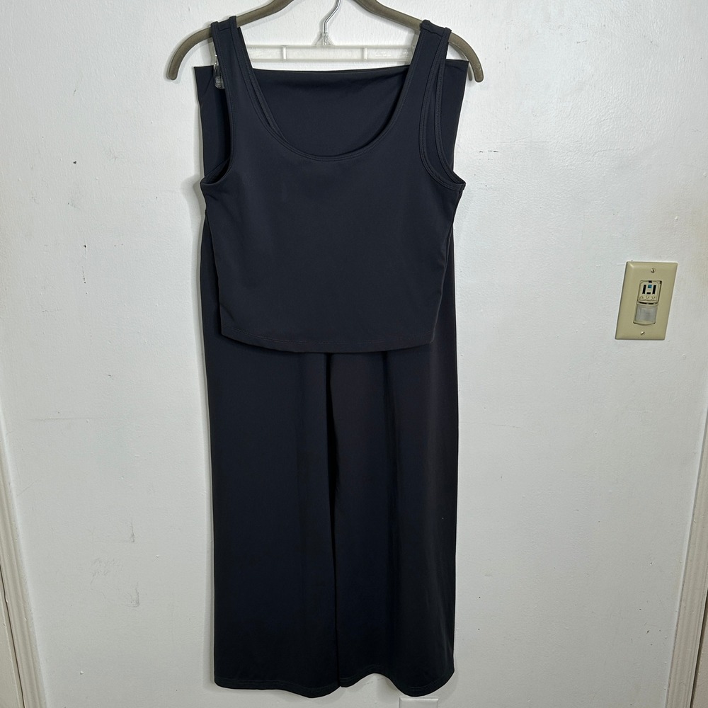 Rewash Brand Active Knit Set Black Tank Top and Wide Leg Pants Womens Medium